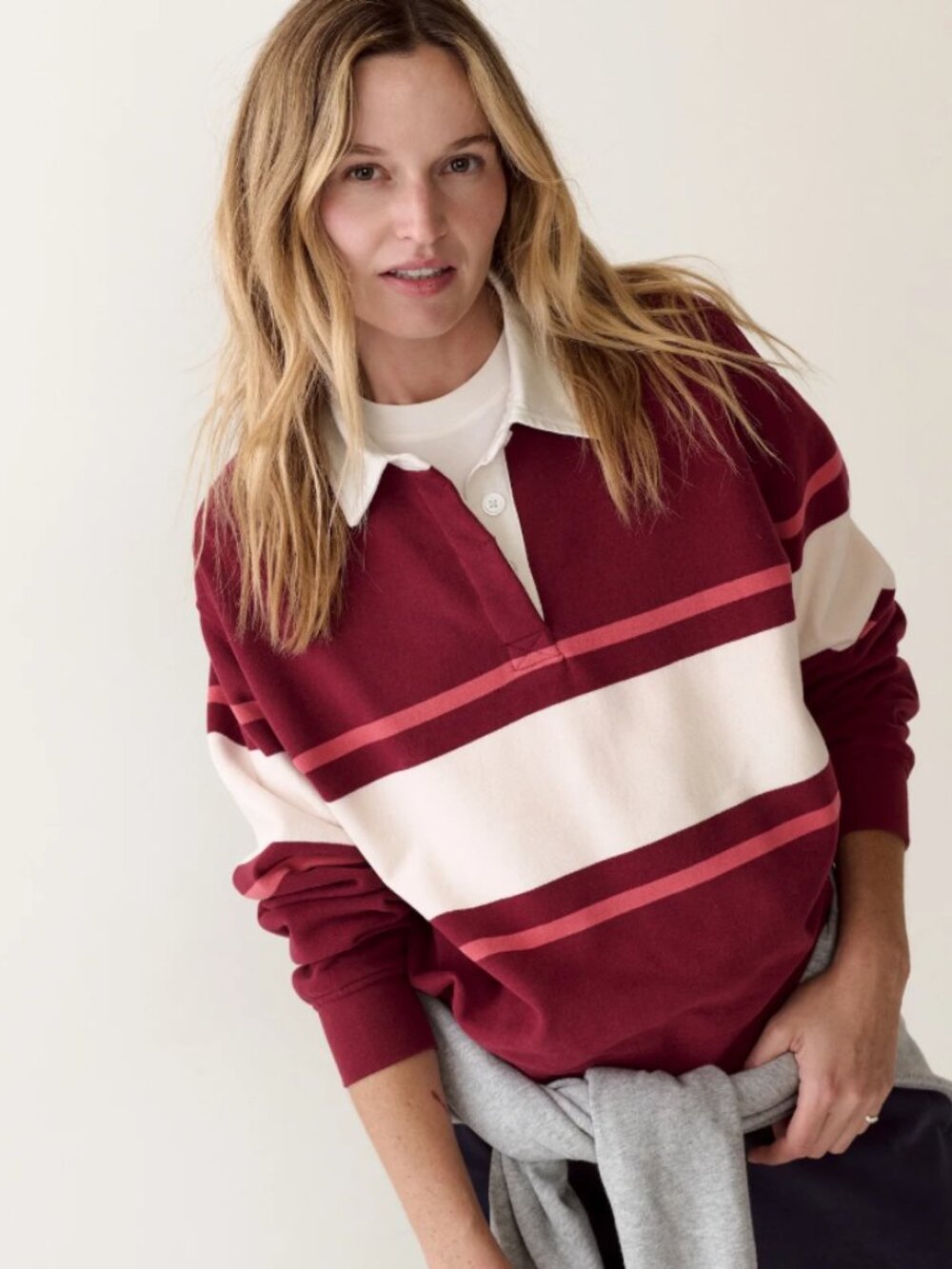 Marine Layer Cloud 9 Fleece Polo - Cabernet - Size Medium - NWT